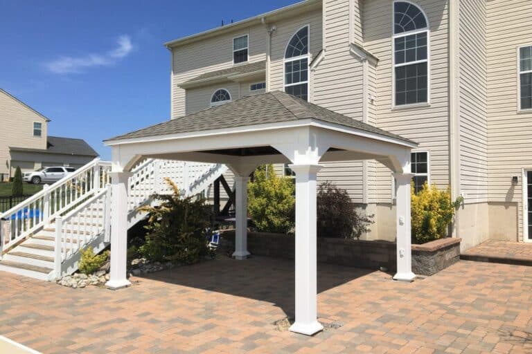 Projects 14 12×14 Shoreline Vinyl Pavilion besides home and staircase