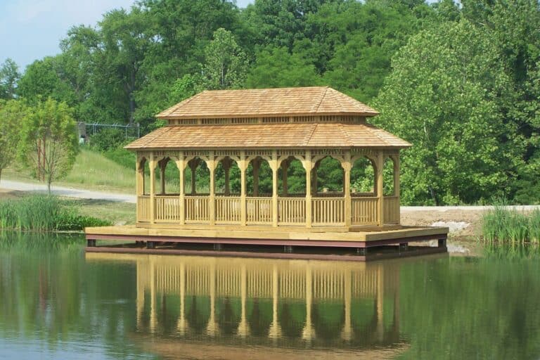 Projects 16 18x36 Oval Gazebo on lake in Ohio