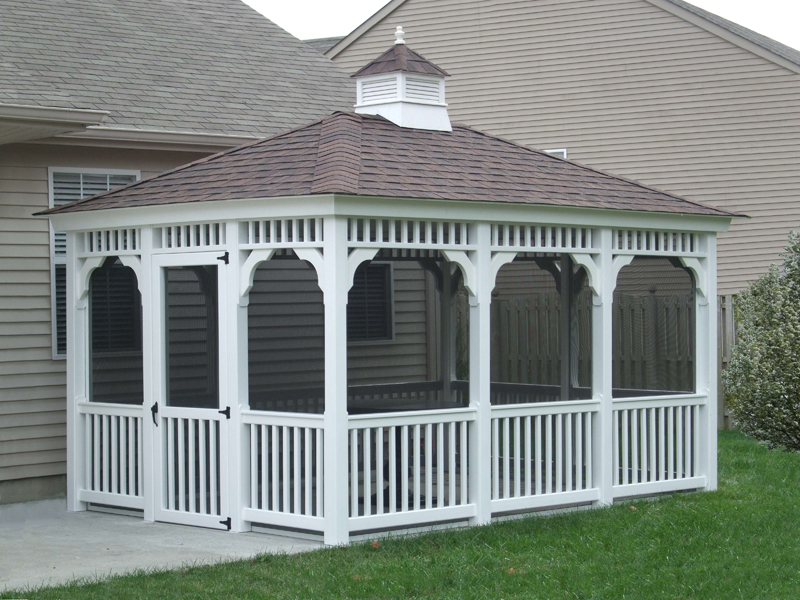 10x14 vinyl rectangle gazebo with screens and no floor