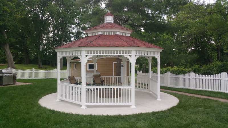 16' Vinyl Octagon Gazebo with double roof and no floor