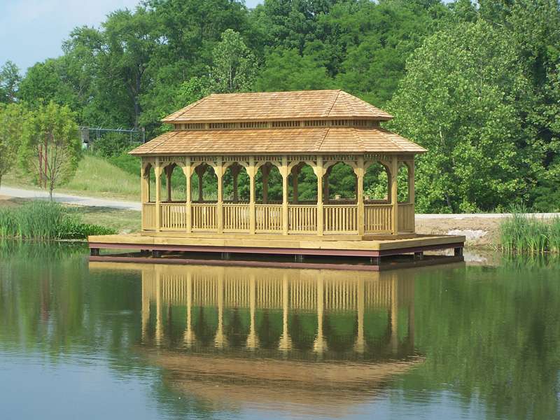 18x36 Heavy Timber Oval Gazebo Double Roof