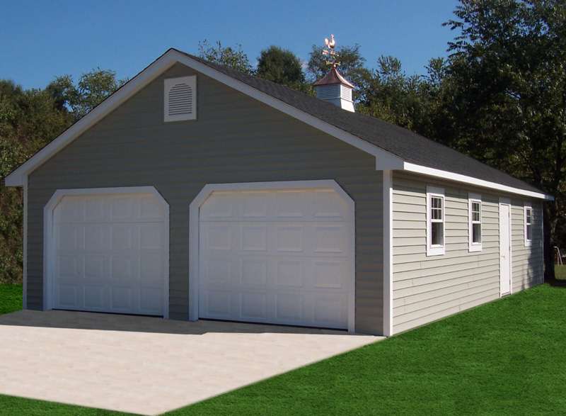 24x36 Vinyl 2 Car Garage Truss Series | Pequea