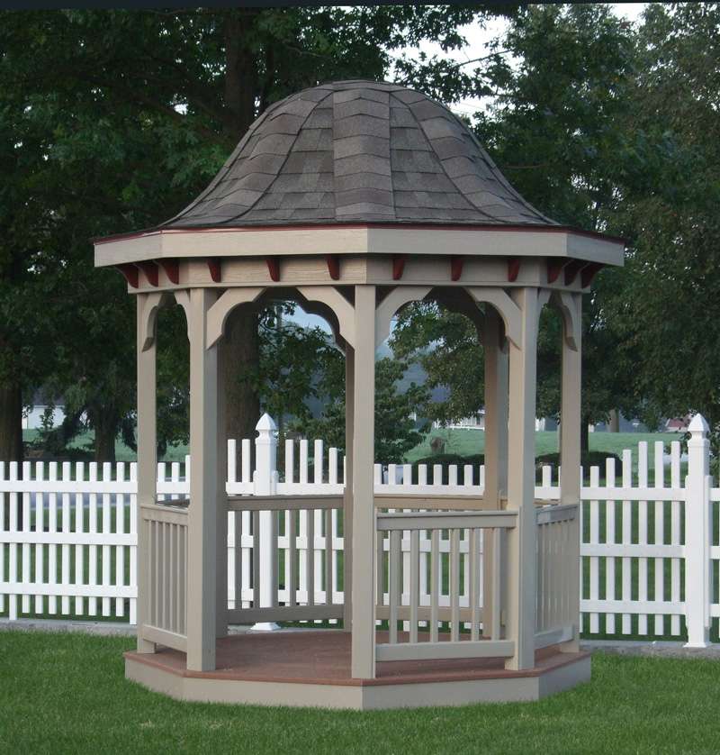 8' Vinyl Octagon Gazebo with bell roof