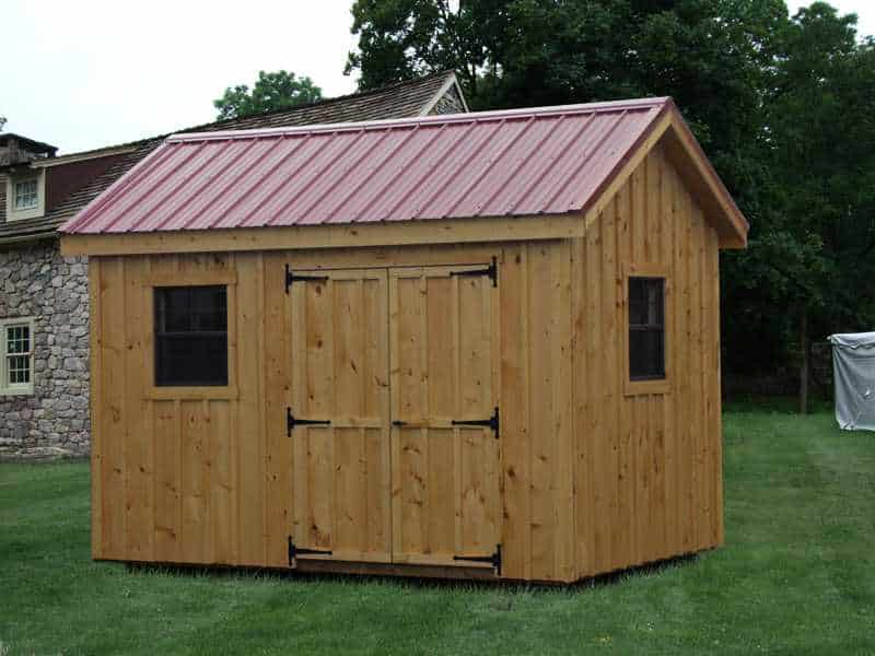 8x12 Board and Batten Workshop with Metal Roof