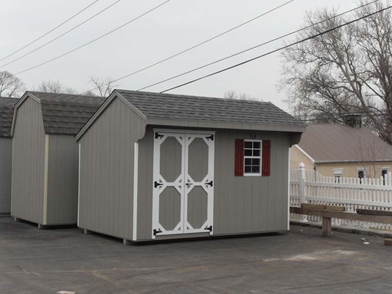 8x12 Wood Carriage Shed #200 clay white-800