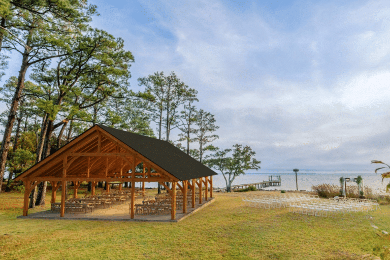 Projects 6 40x60 Denali Timber Frame Pavilion by the lake