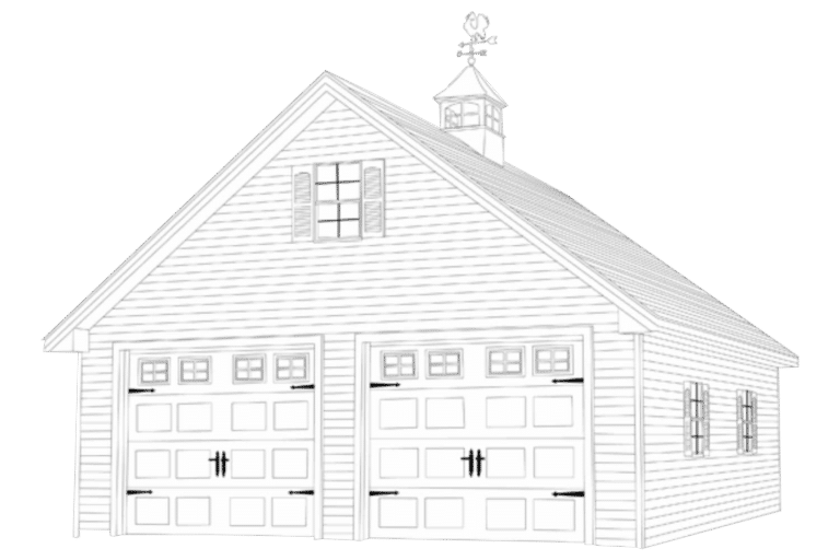 Sketch of A-Frame Garage