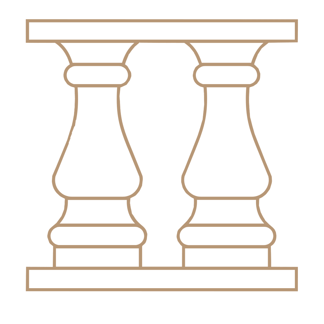 Beige and white balusters icon