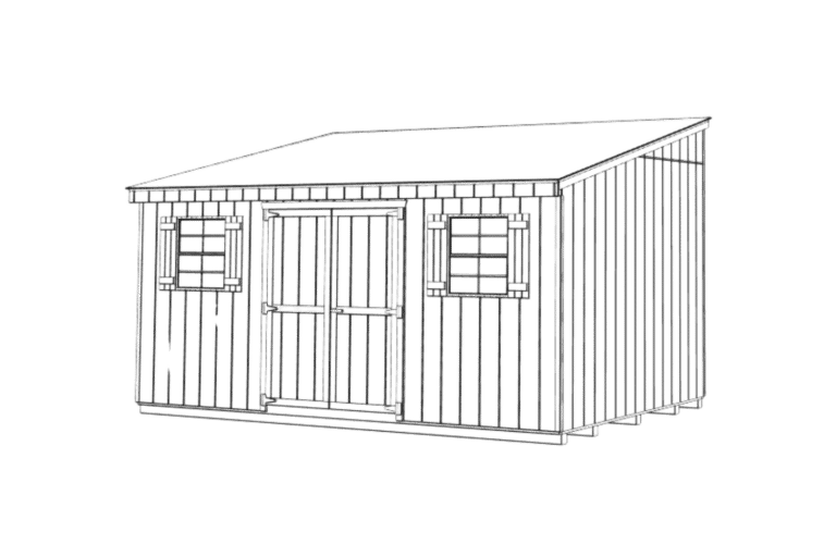 Lean-To Shed Wireframe