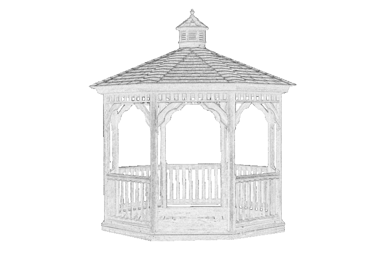 sketch of wood octagon gazebo