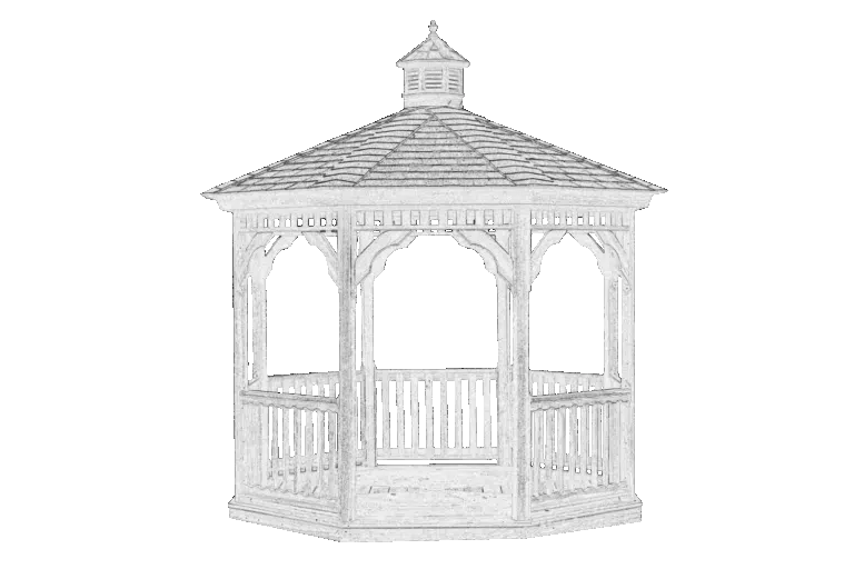 sketch of wood octagon gazebo