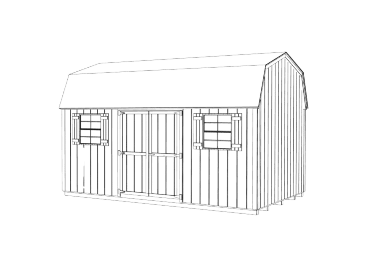 Standard High Barn Shed wireframe