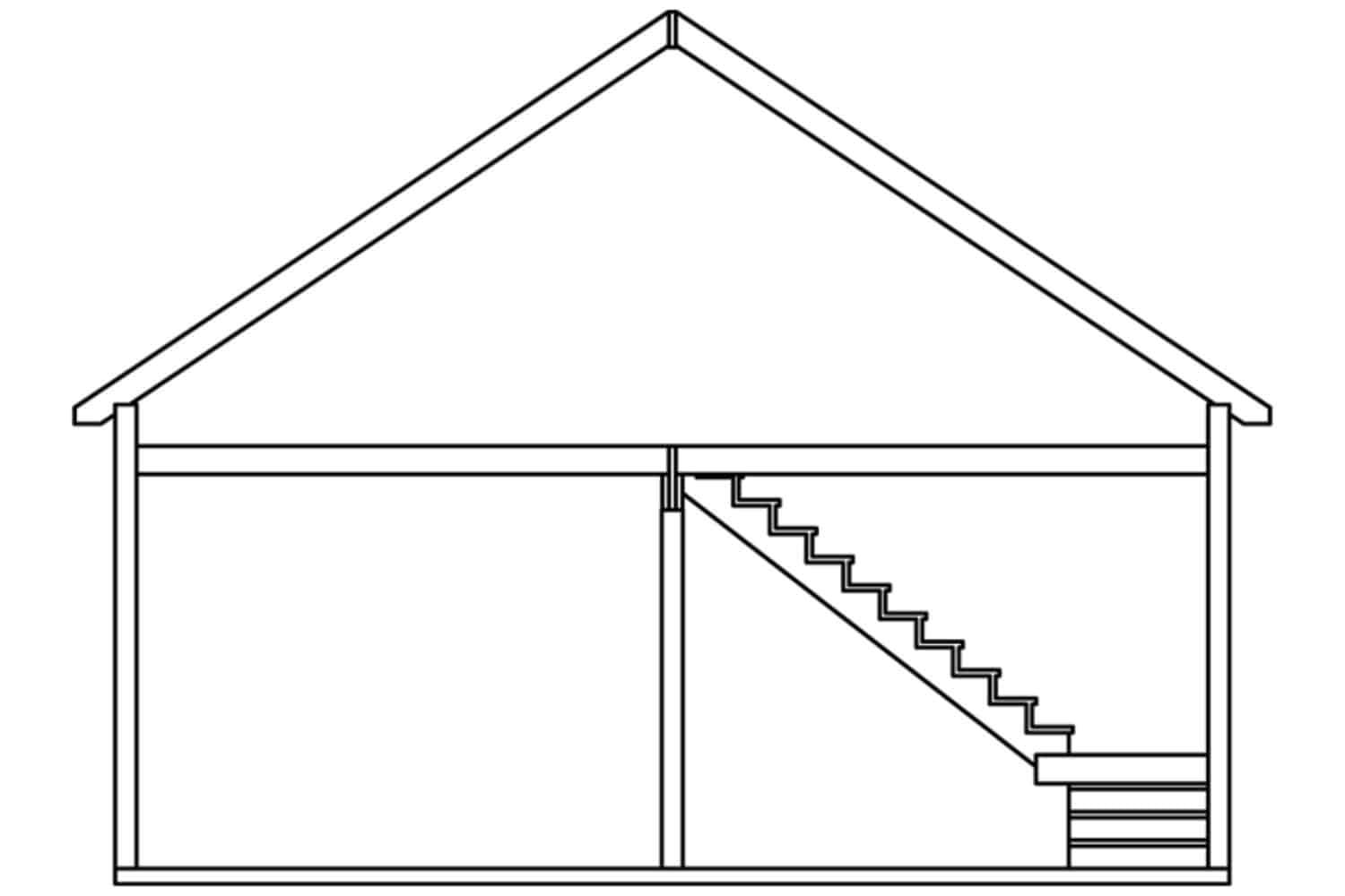 The A-Frame Garage 3 A-Frame King Garaga cut-out wireframe