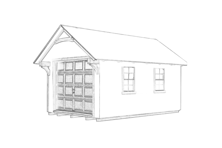 York Timber Frame Shed Wireframe