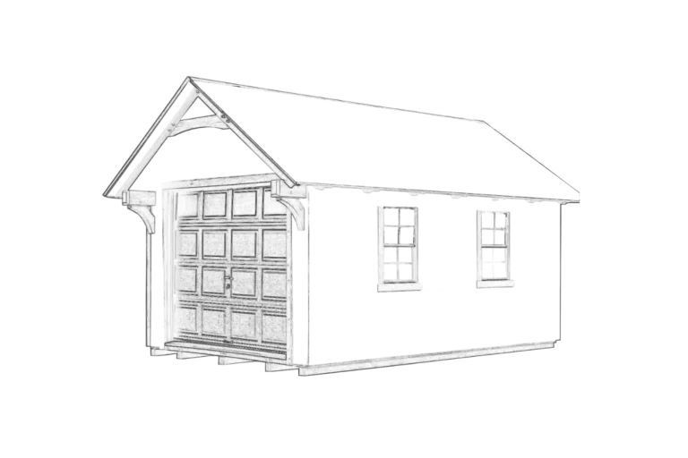 York Timber Frame Shed Wireframe