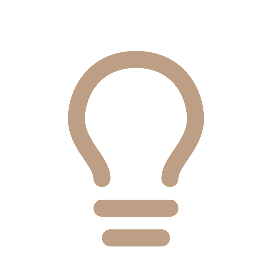 Light bulb in beige with white lighting